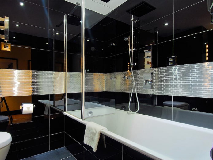 black tiles with inserts