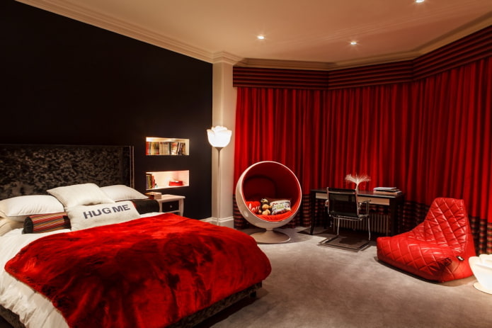 color combination in the bedroom interior