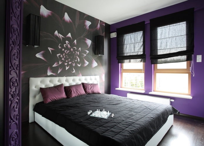 color combination in the bedroom interior