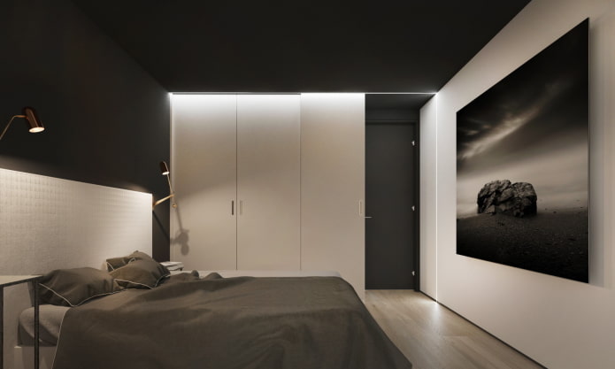 color combination in the bedroom interior