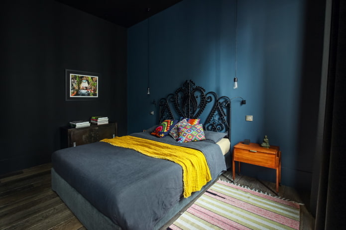 color combination in the bedroom interior