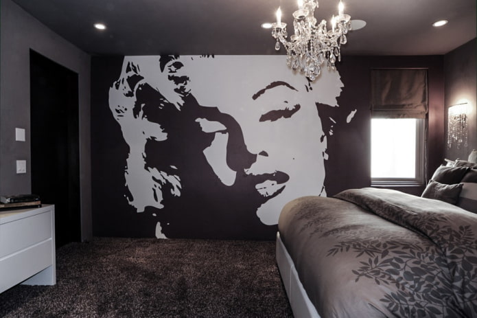 bedroom interior design in black tones