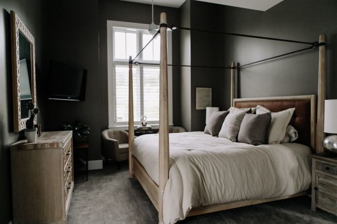 black bedroom interior design