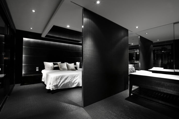 black bedroom interior design