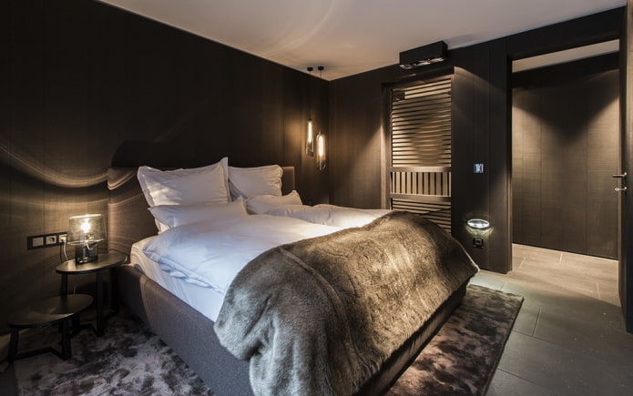 black bedroom interior design