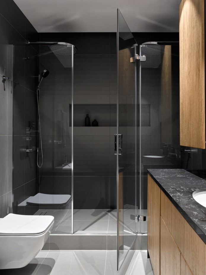 combination of black and wood