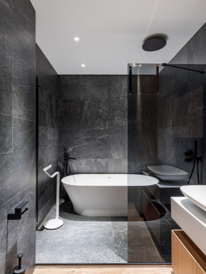marble tiles in the bathroom