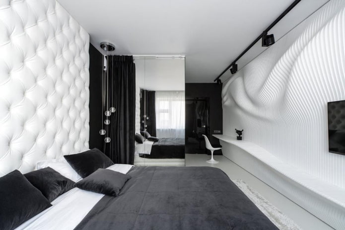 black and white bedroom decoration
