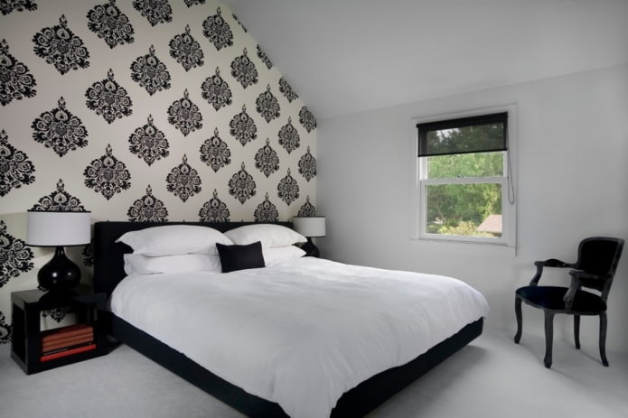 black and white bedroom interior design
