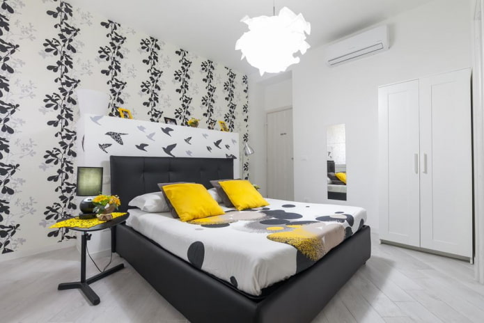 black and white bedroom interior design