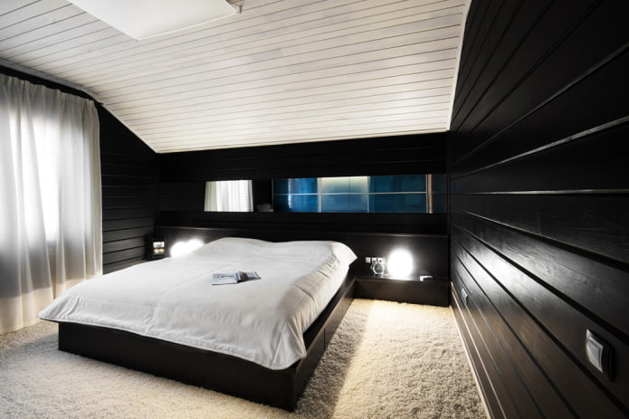 black and white bedroom decoration