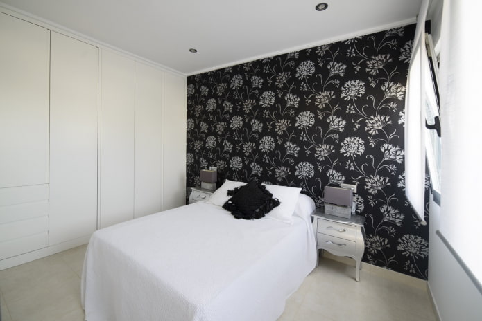 black and white bedroom interior design