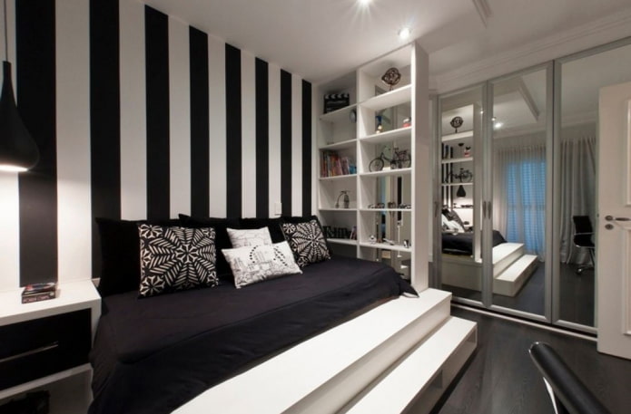 black and white bedroom interior design tones