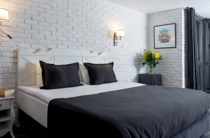 black and white bedroom decoration