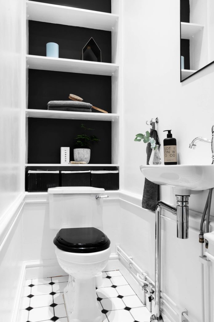 Black and white toilet