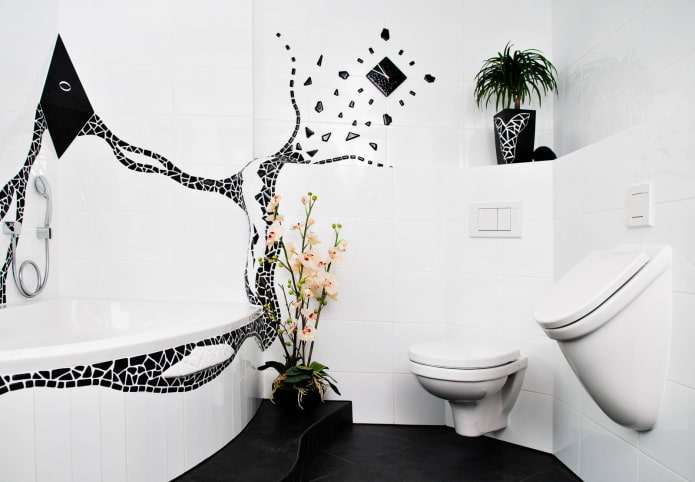 Black mosaic design
