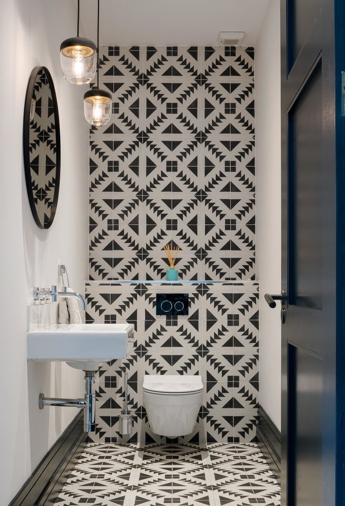 Black and white toilet