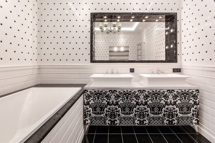 black and white bathroom
