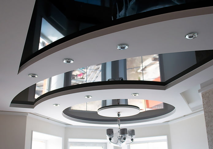 black and white two-level stretch structure