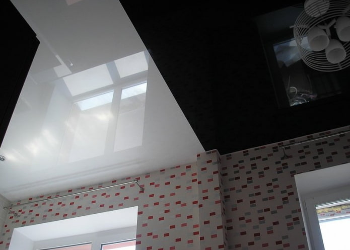 straight black and white ceiling