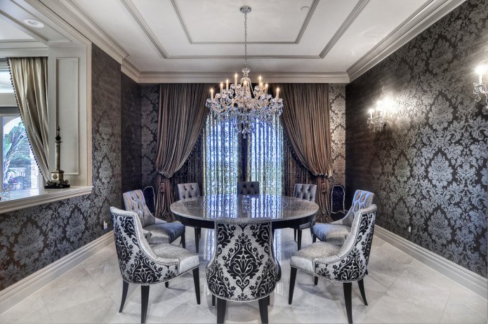 gray and black non-woven wallpaper
