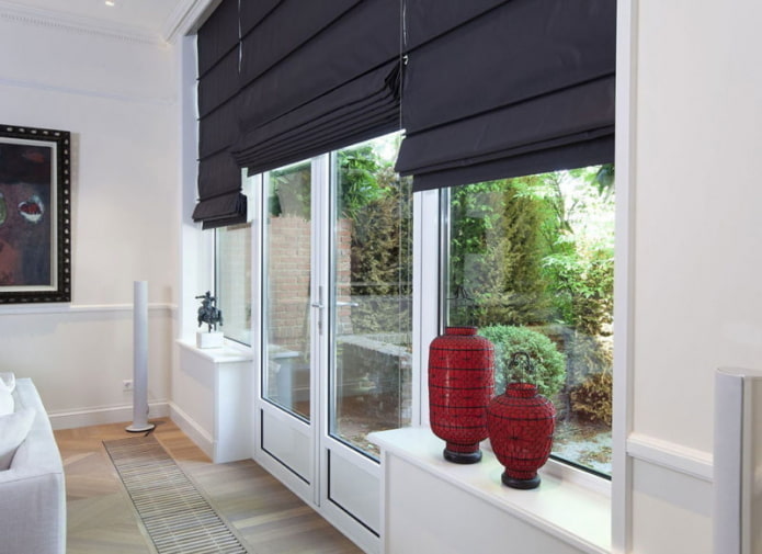 Roman blinds in the room