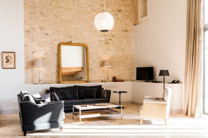 sofa with white stitching