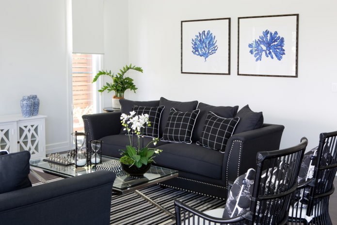 Fabric upholstery of the sofa