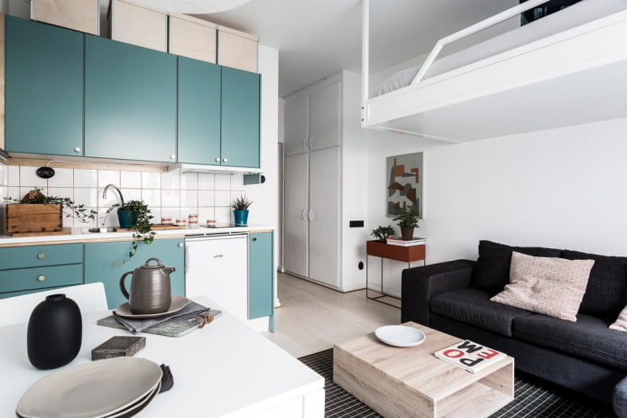 Sofa in the kitchen-living room