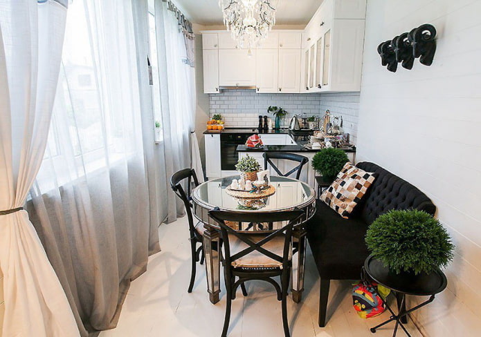 small sofa in the kitchen