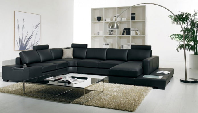 sofa with a table