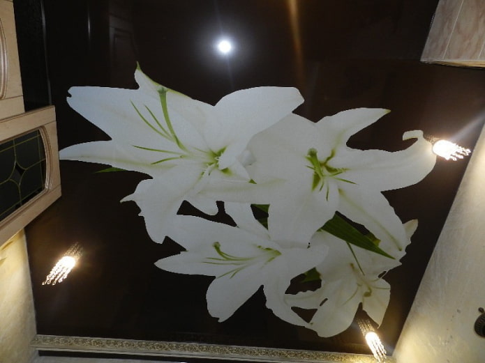 black stretch fabric with photo printing