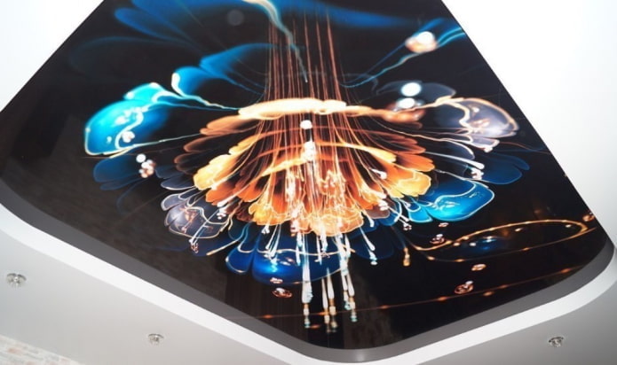black stretch fabric with photo printing