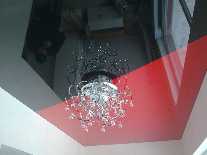 red and black stretch ceiling