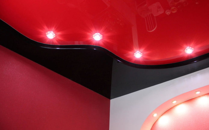 red and black stretch ceiling