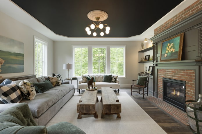 black matte canvas in the living room