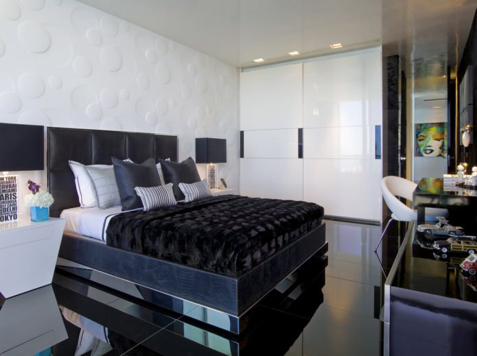 glossy floor in the bedroom