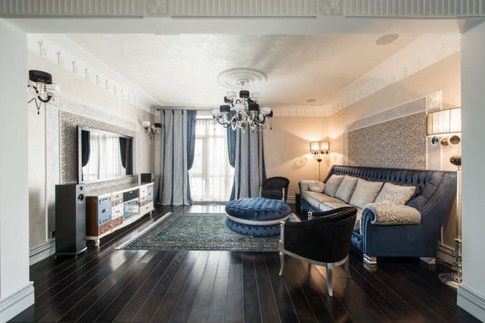 white wide floor skirting board in the living room