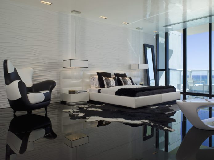 glossy floor in the bedroom