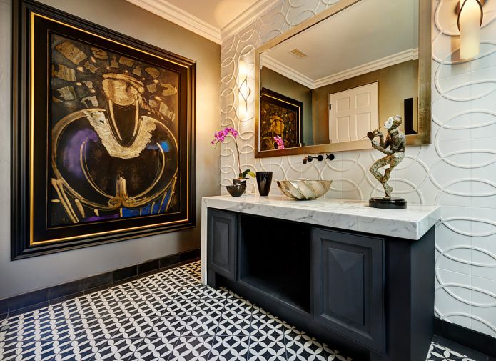 black and white tiles