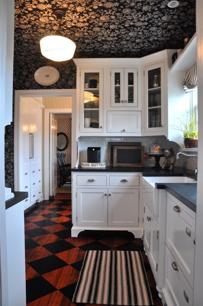 ceiling decoration with wallpaper