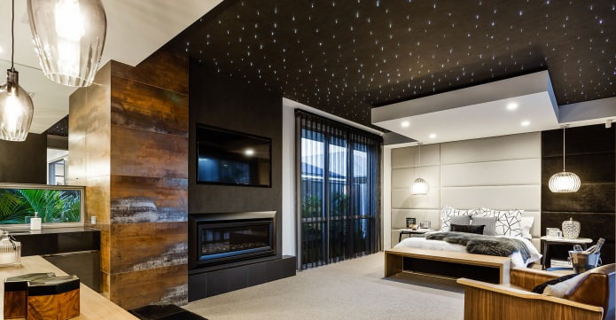 ceiling with the effect of a starry sky