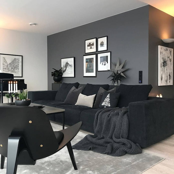 black living room
