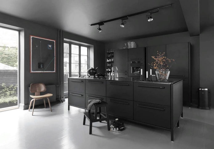 dark matte kitchen