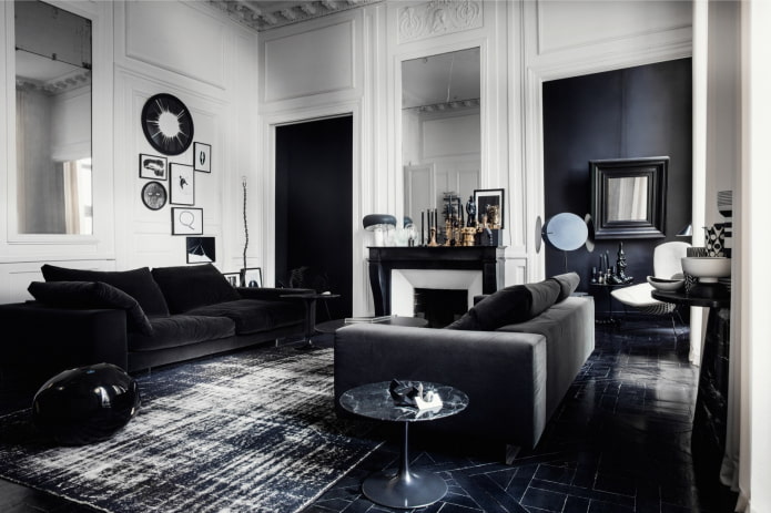 dark decor in the living room