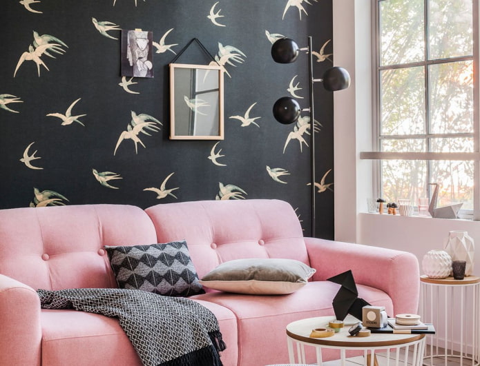 a combination of black and pink