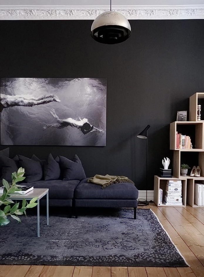 a combination of black and blue