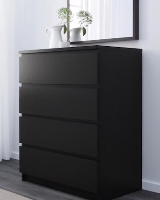 dark chest of drawers malm