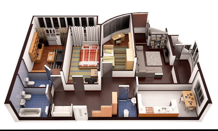 4-room apartment layout