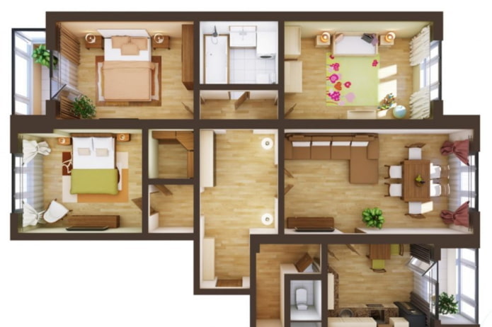 4-room apartment layout